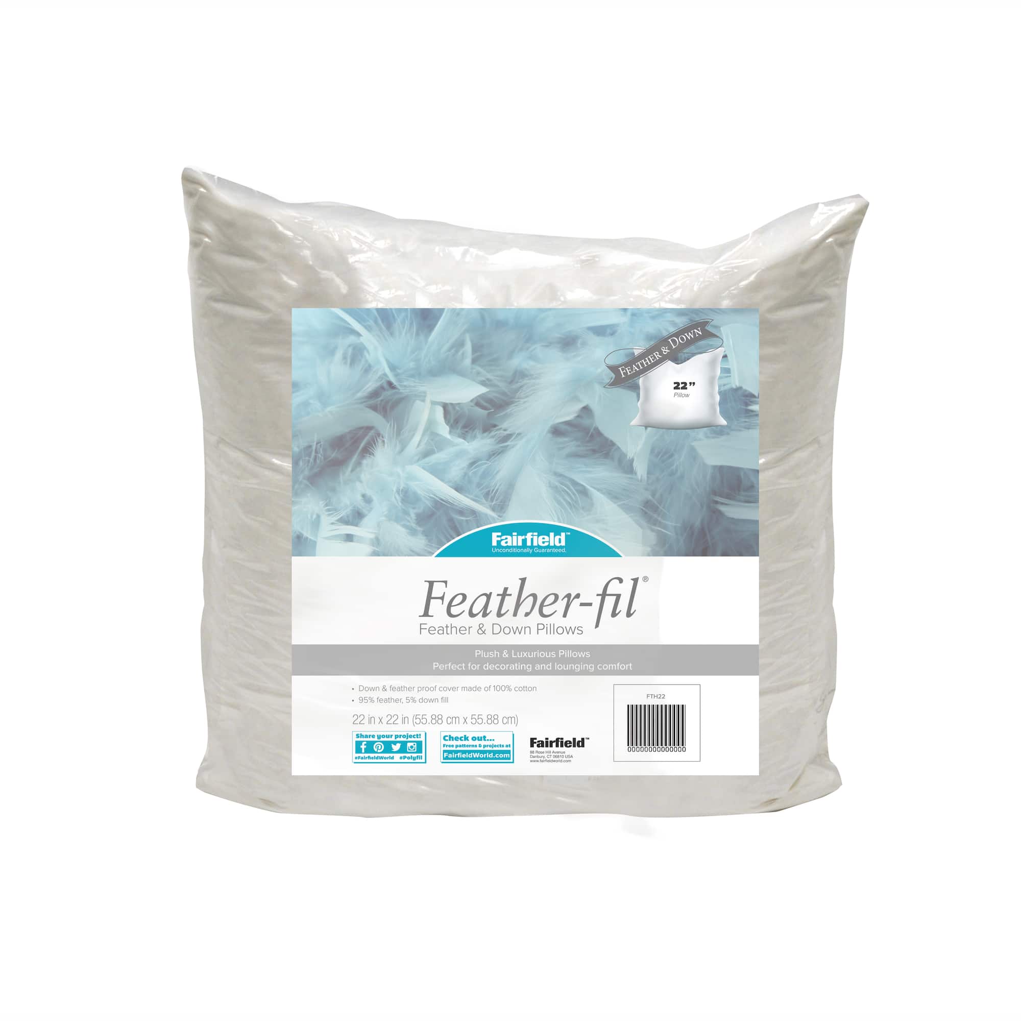 Feather-fil® 6ct. Luxurious Feather & Down Pillows, 22" x 22"